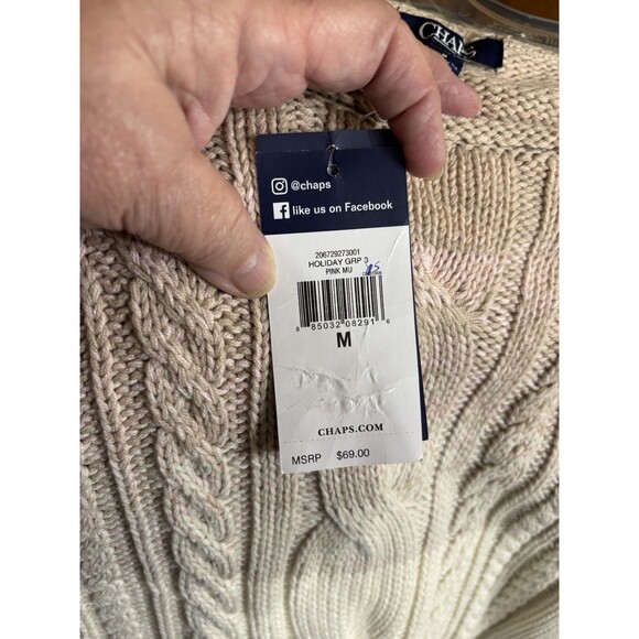 NWT Chaps Sweater Women's Med Knit Pullover Soft Girl Pastel Tone Colorblock - Picture 4 of 7